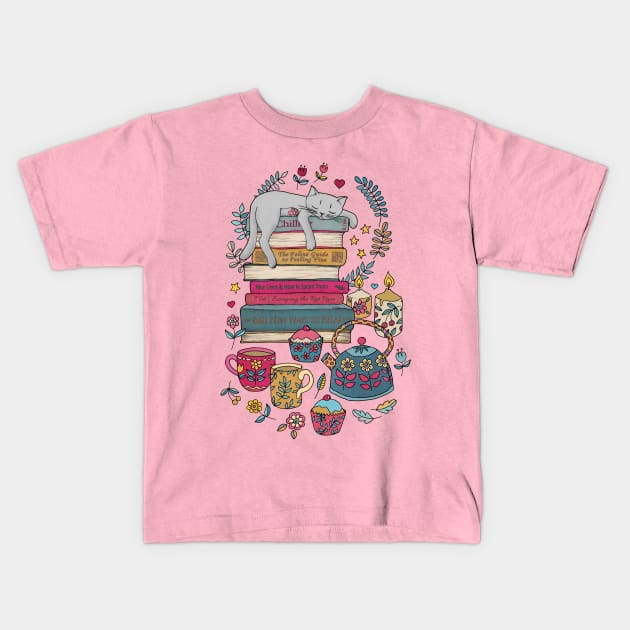 How to Hygge Like a Cat Kids T-Shirt by micklyn